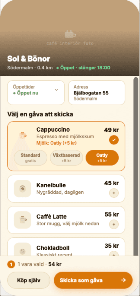 Kafédetaljer