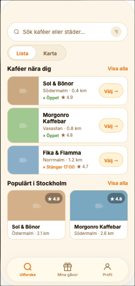 Kafélista